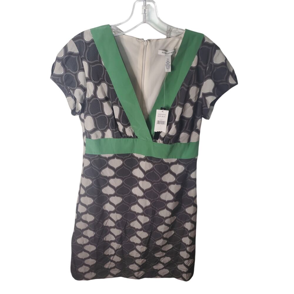 Banana Republic Factory 100% Silk Geometric Print Dress, Size 2, NWT